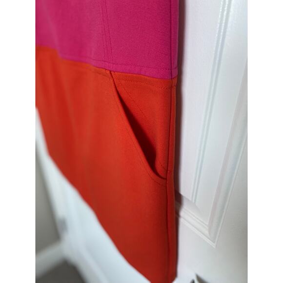 Ann Taylor Loft Vibrant Hot Pink & Orange Short Mini Pocket Dress - Picture 5 of 9